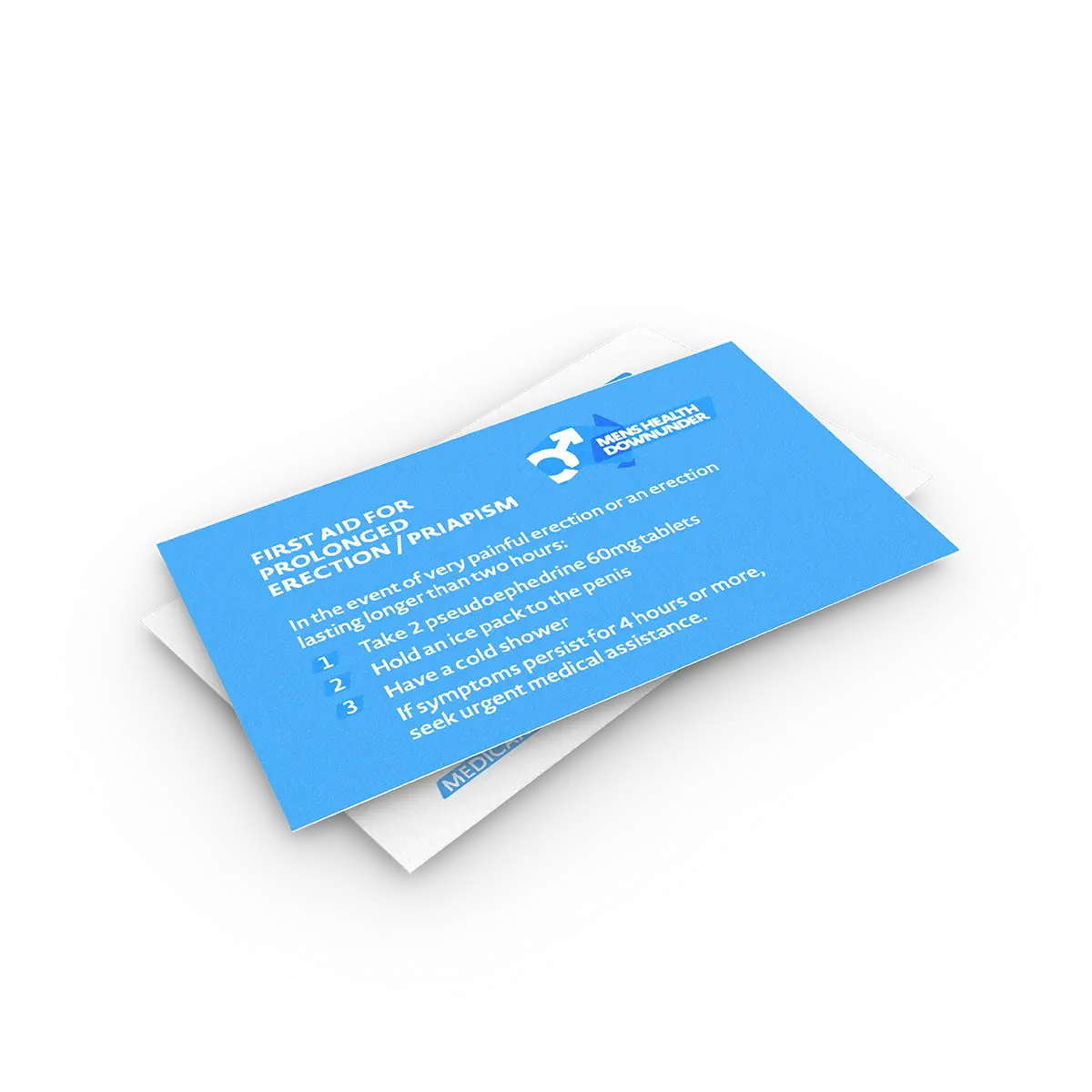 MHDU Medical Alert (Priapism) Card | Reverse | Mens Health Downunder