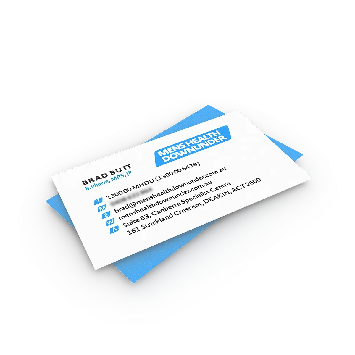 MHDU Business Card | Front Design | Brad @ Albany | Mens Health Downunder